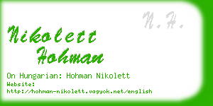 nikolett hohman business card